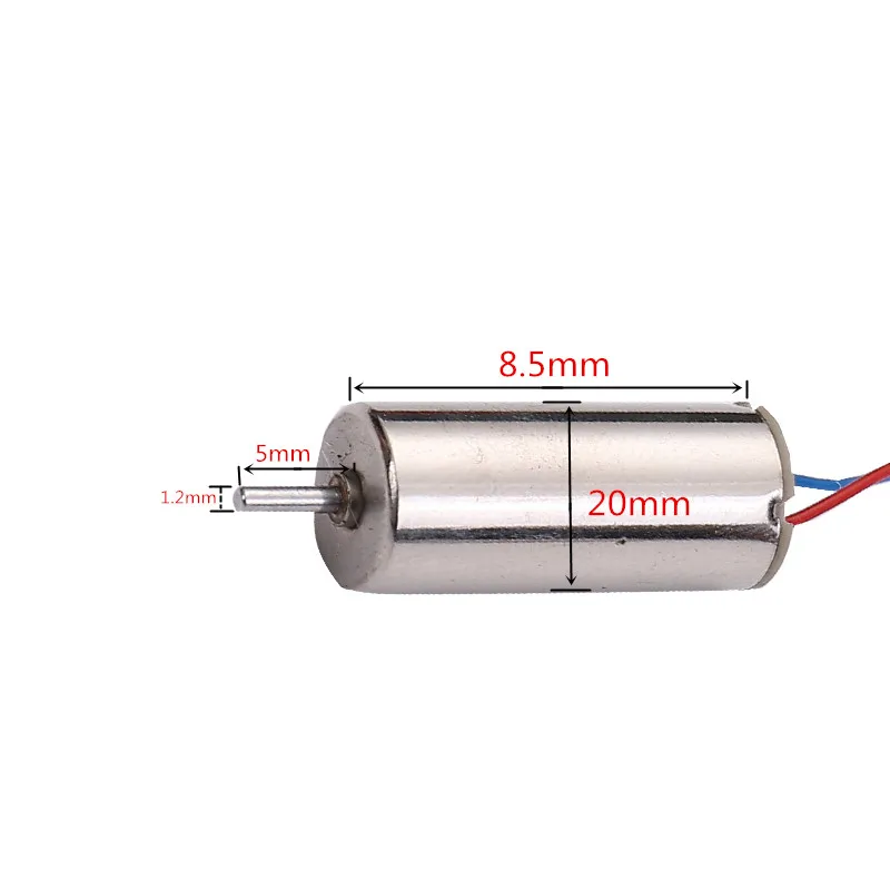 Coreless Motor 8.5x20mm 3.7V Lot 4 Moteurs Sans Noyau 8520 3,7V 8,5x20mm + Hélices 71/65/55mm CW/CCW Pour Drone
