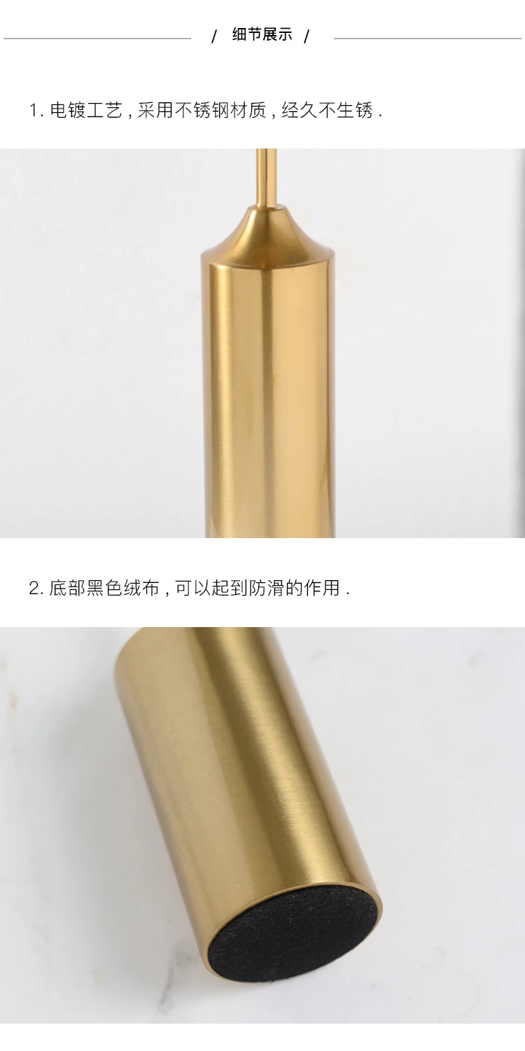 6pcs one set plating gold candle holder decorative table centerpiece modern candle stick for decoration