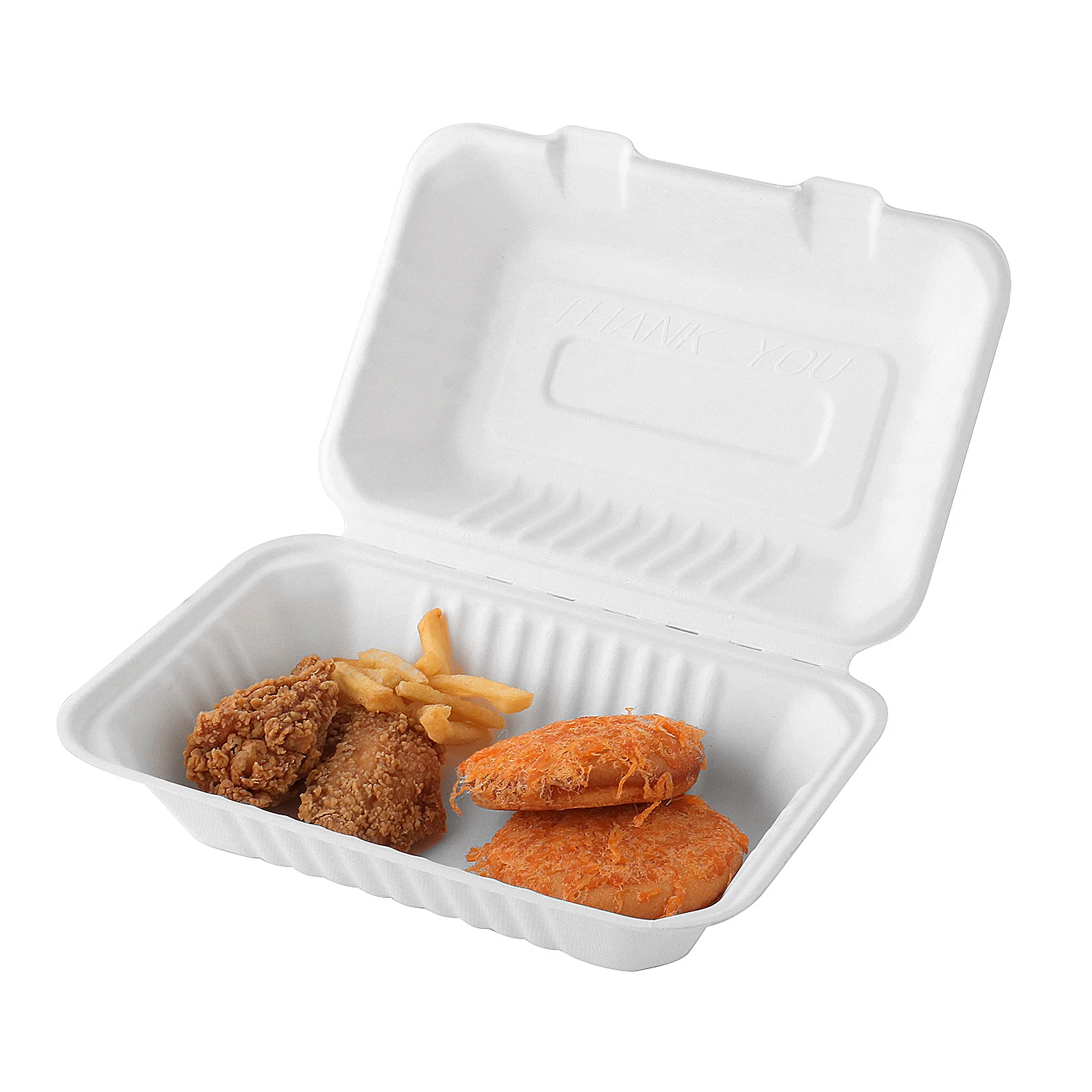 GREENBOX Caja Para Hamburguesas Orgánicas Desechables De Caña De Azúcar, Vajilla Desechable, Cajas Biodegradables Para Hamburguesas, Cuencos De Bagazo, Compostables, 500 Ml, Tapa Plegable, Caja De