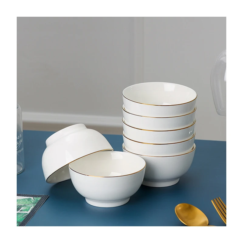Wholesale Bulk Bone China Serving Bowls Pure White Ceramic with