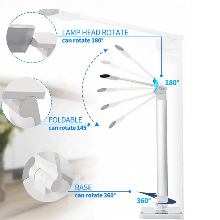 Adjustable Light 3 Level Dimmer Touch Folding Wireless Charger Rechargeable Luxury Table Lamps Led Reading Outdoor 55 Modern 20