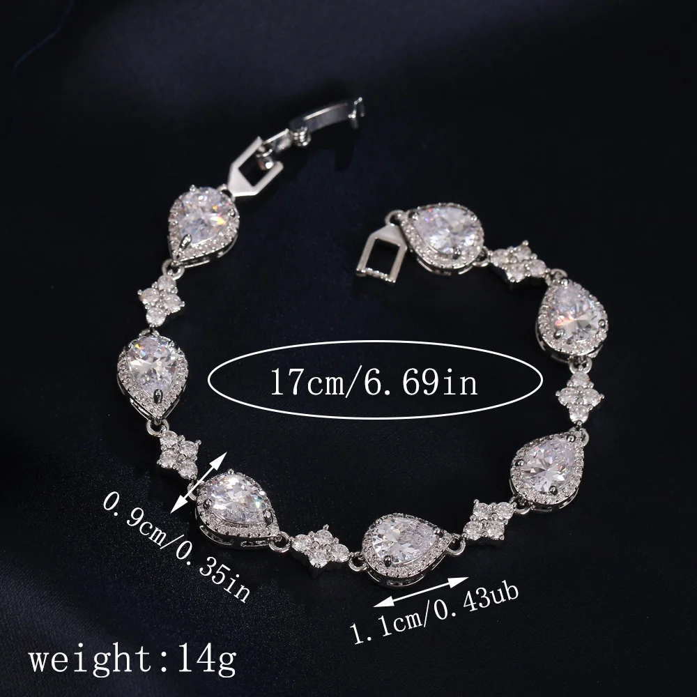 Elegant Teardrop Zircon Bracelets for Ladies