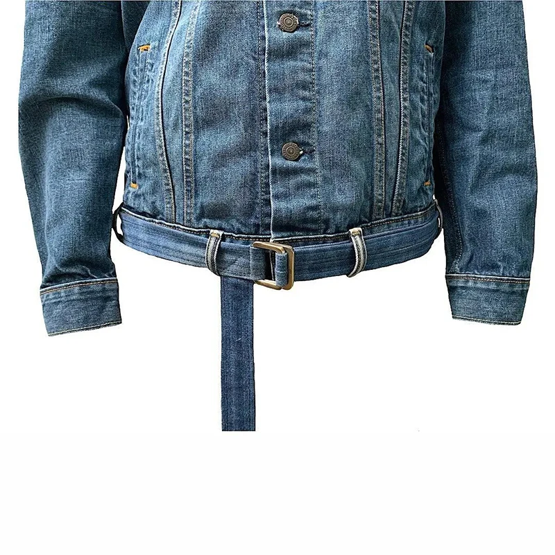 DiZNEW Custom fashion hoodie men's Fashion jacket Zipper jacket back printed denim jacket for men details