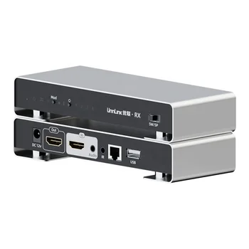 Unnlink 150m Ethernet KVM HDMI Extender Over IP Cat6 1080P@60hz Sharing 2 USB for Keyboard Mouse ODM OEM