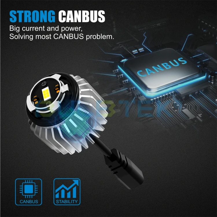 BULBTEK Fanless LED LY5B Turning Light Bulb High Bright 1850 LM Amber Turn Light Driver Inside Auto LED Bulb Car Turning Lamp