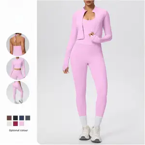 Sets Customizable Ultra-Comfy Breathable Activewear Tummy Control Utility Long Sleeves Ski Gym Fitness Sets