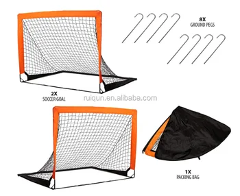 Portable Soccer Goal Net Set - 2 in 1, Pop up Training Football Goals