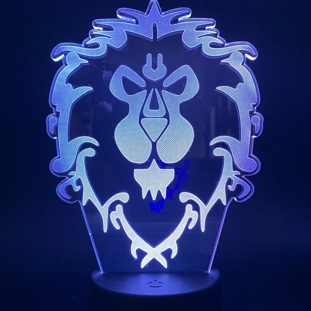 World Of Warcraft Horde 3D Acrylic LED 7 Color Night Light Touch Table Lamp New 