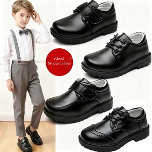 Hot Selling Small MOQ Fashion Black Leather School Shoes Student Boy Performance Uniform Formal Dress School Shoes