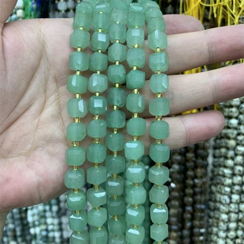 6-7mm Natural Green Aventurine Multicolor Agate Faceted Cube Beads Wholesale For Jewelry Making Diy Bracelet Necklace