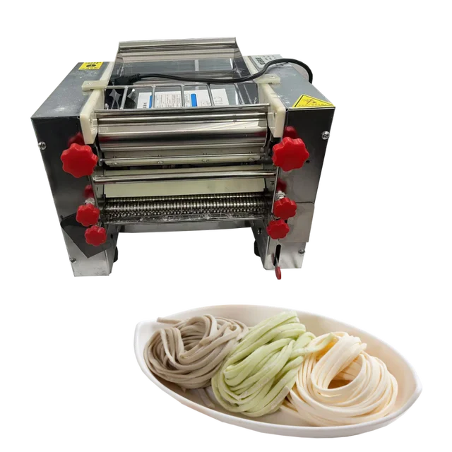 Stainless Steel Small Commercial Electric Fresh Noodle Making Machine Ramen Pasta Maker Dough Roller Noodle Cutter