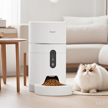 Smart WiFi Video Automatic Pet Feeder Timed Quantitative Bowl for Cats Dogs Eco-Friendly Plastic Materia