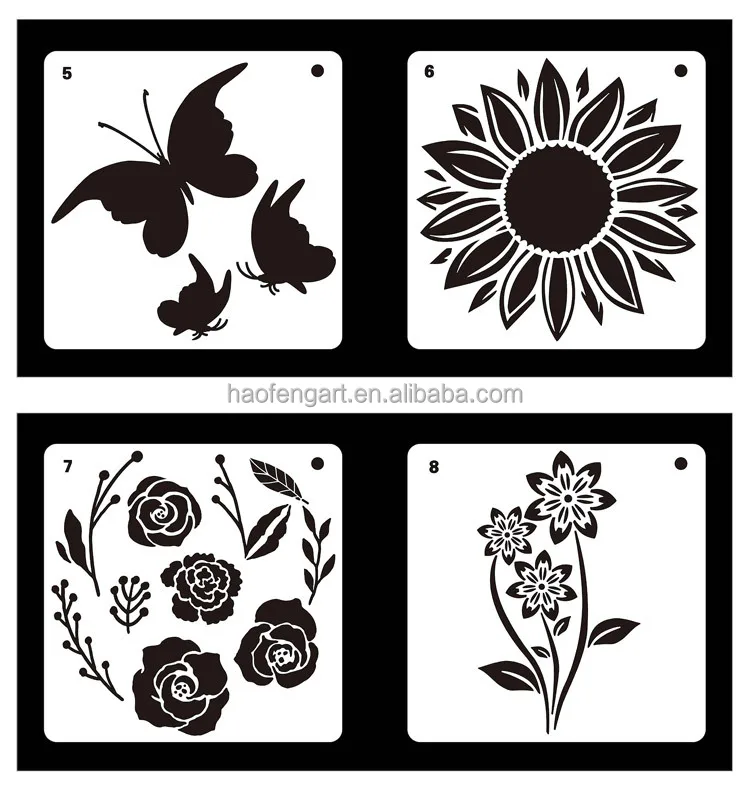 20pcs flower stencils for diy painting