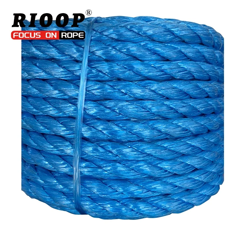 Super Strong 3-Strand Twisted PE PP Plastic Rope 16mm 18mm Coiled for Outdoor Use