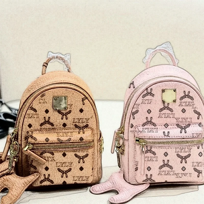 Ling Yu Hong Kong-style Casual PU Leather Flip-back Backpack New Versatile Large-capacity Water-resistant Durable Luxury PVC