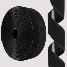 20MM Black Soft Stretch Nylon Fabric Soft Touch Hook and Loop Tape for Soft Baby Diapers