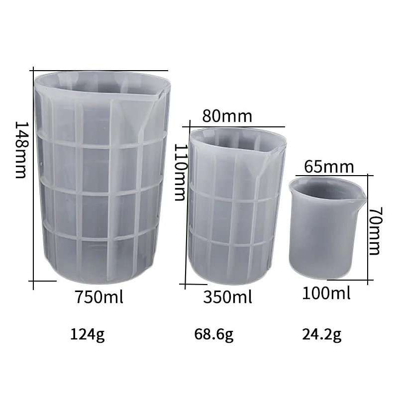 100ML-750ML Silicone Measuring Cup Split Cup For DIY Epoxy Resin