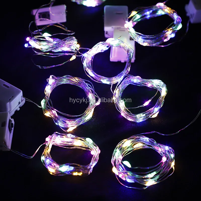 Led Copper Wire String Lights Mini Battery Powered Holiday Garland Light Christmas Party Wedding