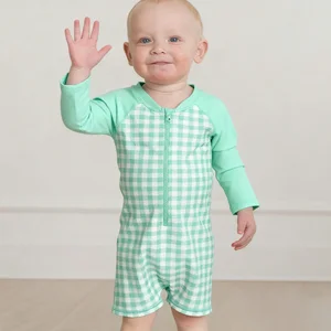 Custom Wholesale UV SPF50 Children's Swimwear Girl's Burkini & Beachwear with Print Design Eco-Friendly Quick Dry