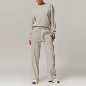 Workout Wholesale Custom logo Fitness Set Active Wear Women Gym Clothes Kit Sweat Suit Butt Lift Long Sleeve 4  Yoga Sets