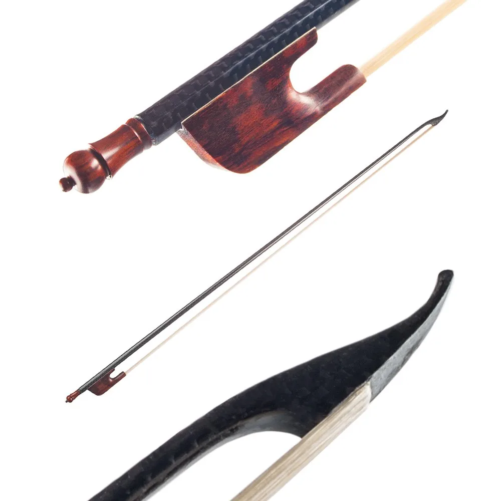 Baosity 4/4 Violin Fiddle Bow Ebony Frog Bow Carbon Fiber Horse Hair for Violinist 