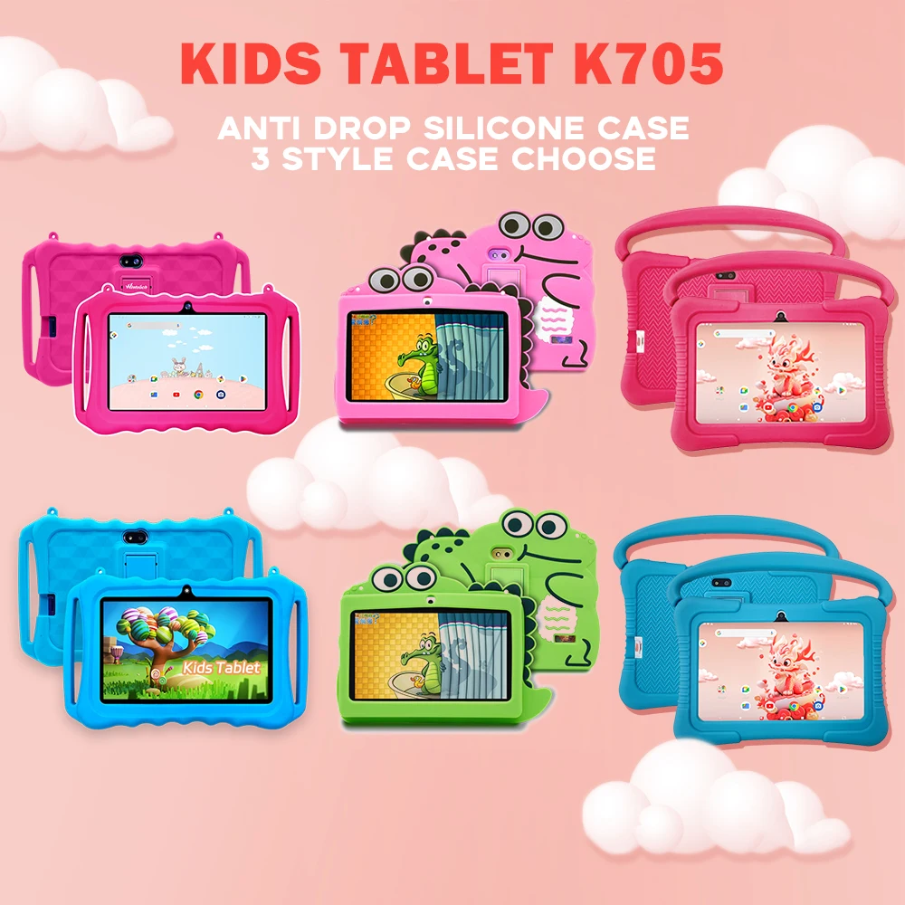 7インチ子供用タブレット、Android搭載、2G+32GB、Wi-Fi、教育用キッズ