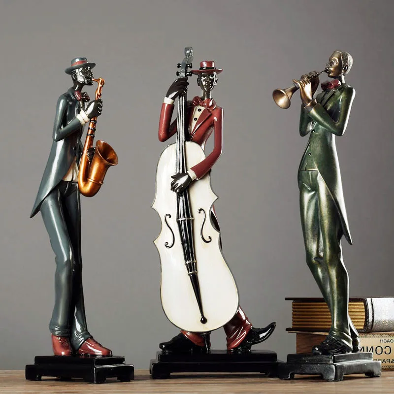 Resin Home Decor Musician Statues Polyresin Jazz Statues Figurines