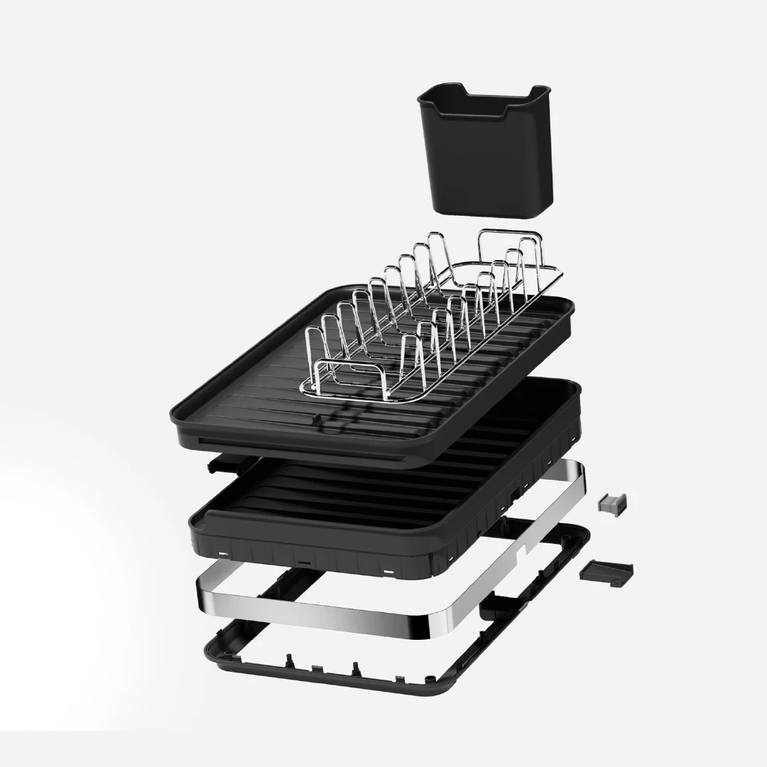 Compact Foldable Steel Dish Drainer Rack Wire Kitchen Organization and Holders  Dish Rack