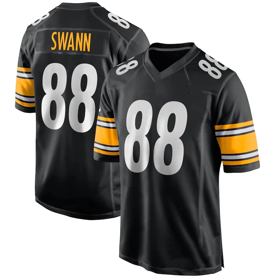 Custom Pittsburgh City Team Club Uniform Stitched American Football Jersey Steeler Black Game 22 Harris 90 Watt 11 Claypool