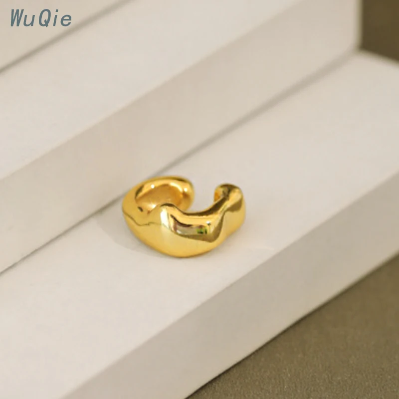 Wuqie 925 Silver Simple Irregular Ear Clip Earrings No Pierced Cuff Earring
