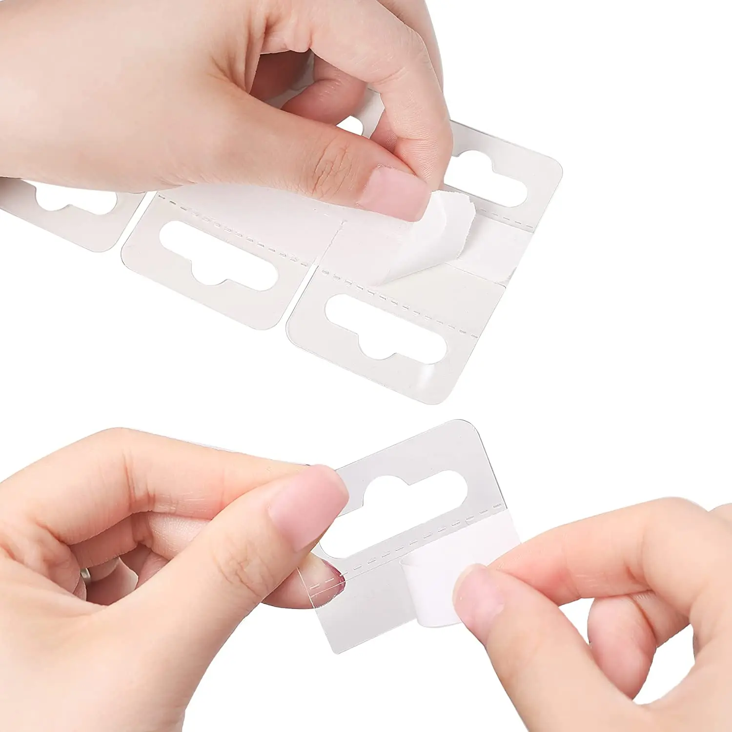 Slot Hole Adhesive Hang Tags Hook Clear Plastic Hangers For Retail