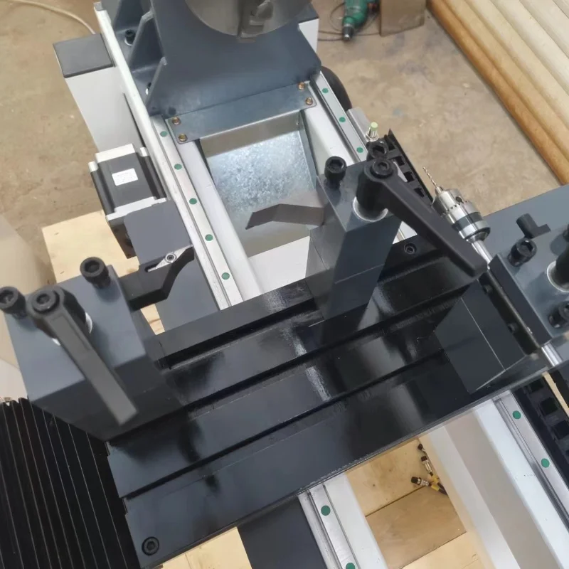 MT5025 Special Design 6-in-1 Mini Wood Lathe Machine CNC DIY Wood Tool 1.5KW Motor 2800RPM Spindle PLC Control Ball Screw