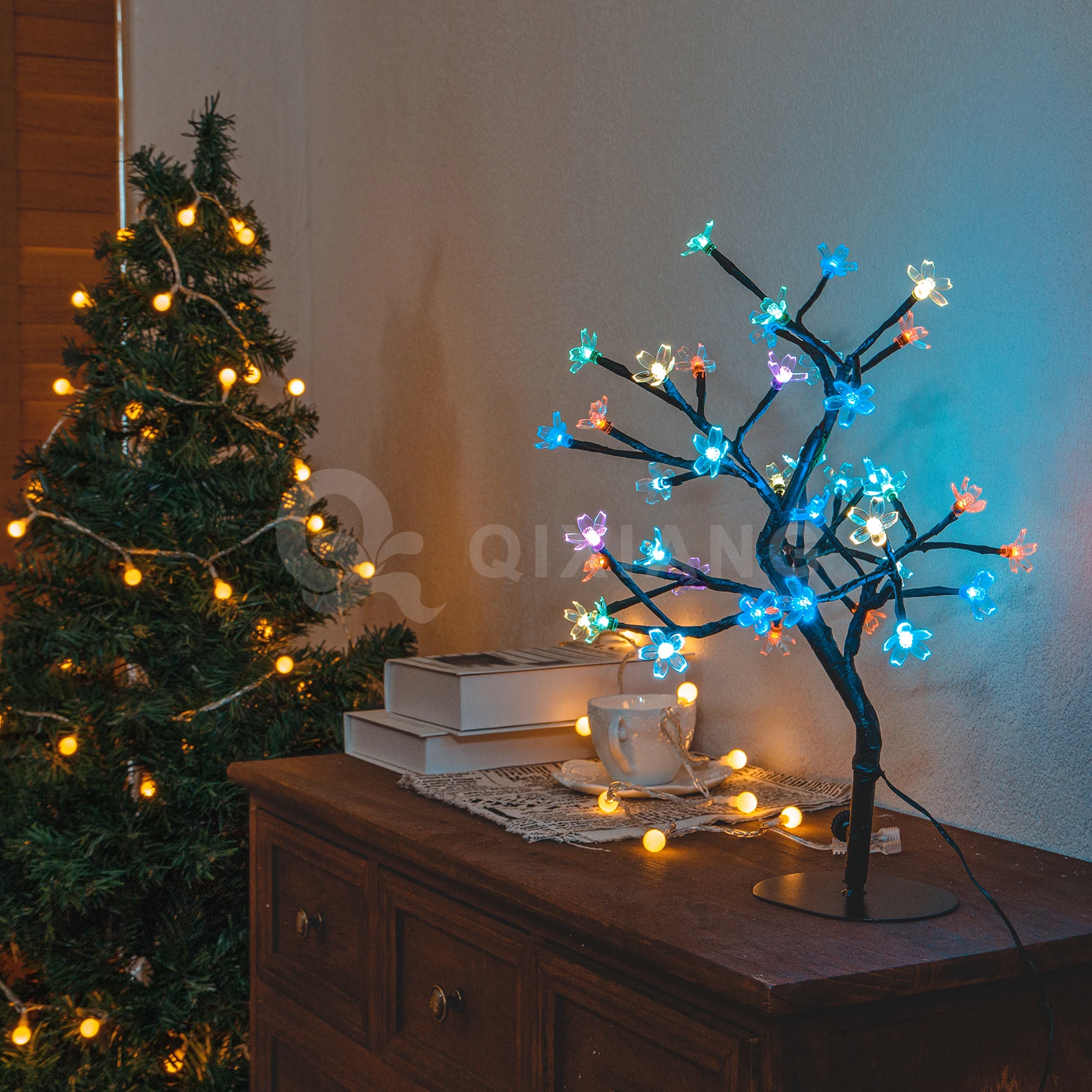 LEDツリーライトミニテーブルランプクリスマス屋内寝室装飾照明RGBLED