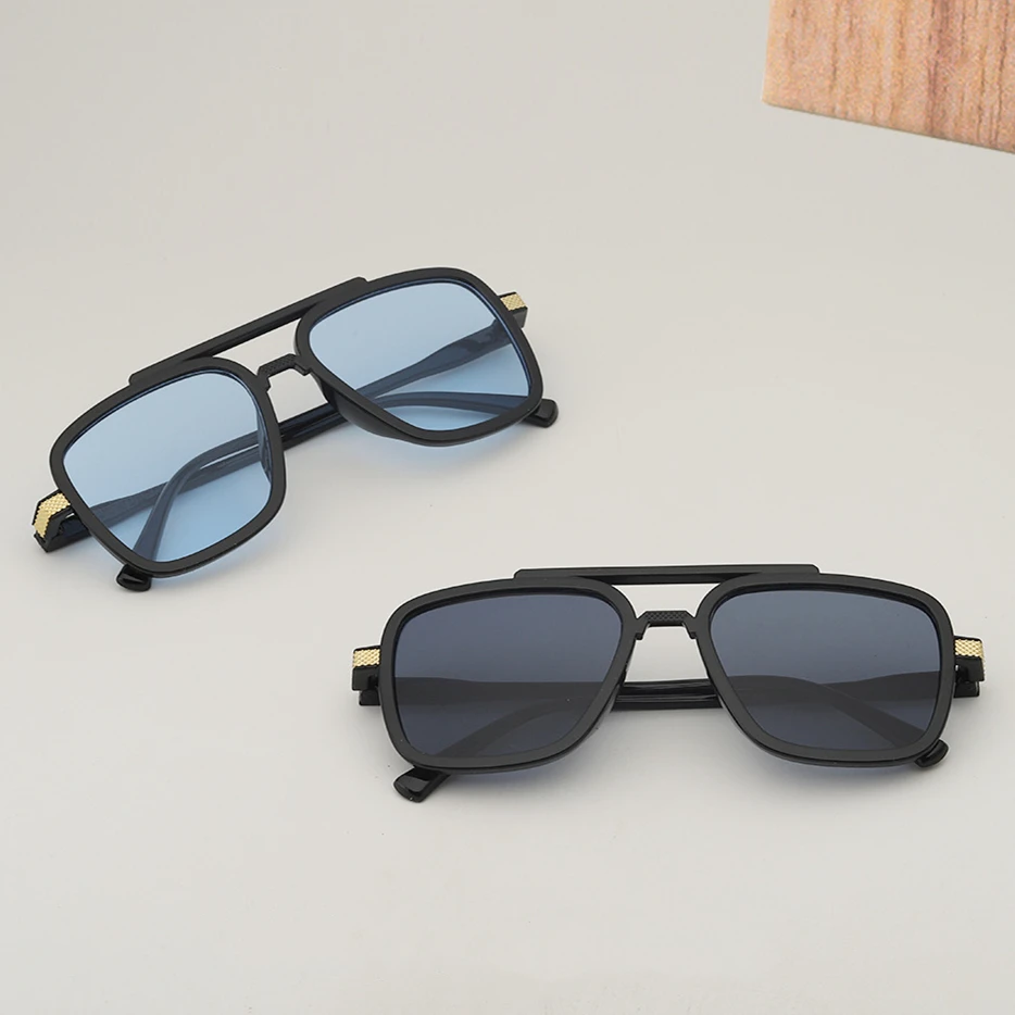 Iron Man and Spider-Man Sun Glasses Vintage Square Metal Frame