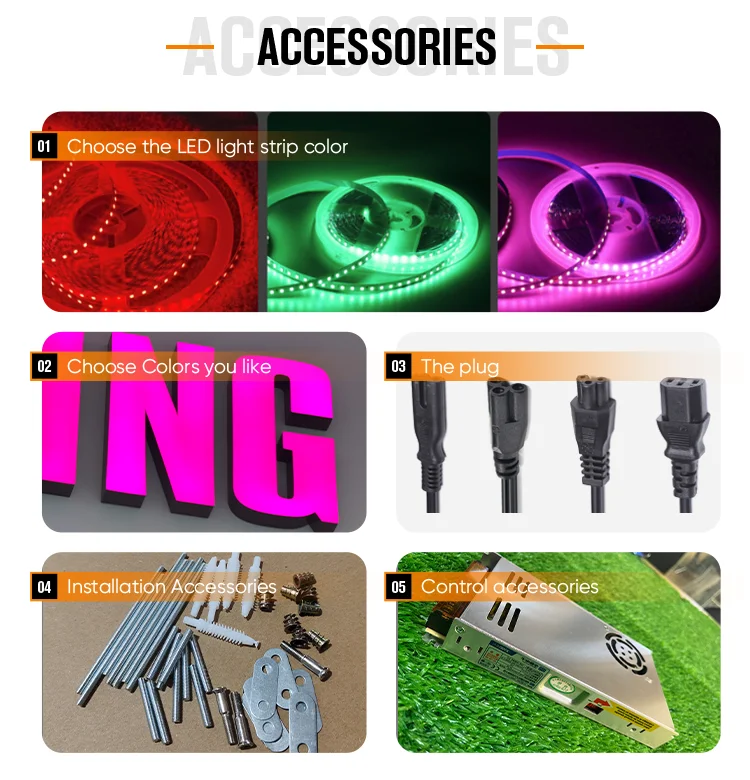 Customizable Colorful LED Logo Sign 3D Dynamic Luminous Advertising for ...