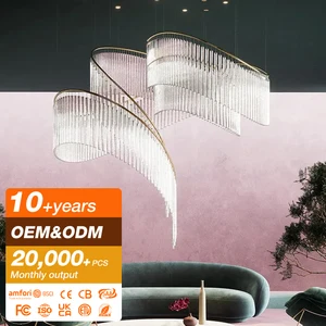 Contemporary Customized Color and Size Indoor Decoration Modern Crystal Ceiling LED Light Ring Chandelier for Home Living Room