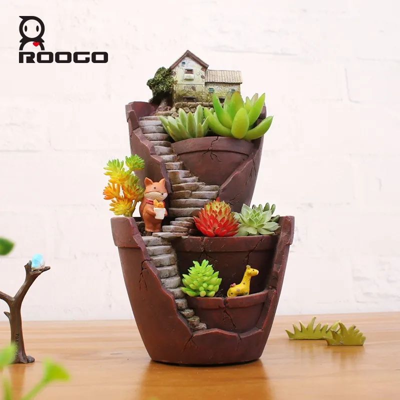 
 Roogo сувенирная Статуэтка 2 этаж садовый декор цветочных горшков под заказ  