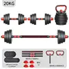 Excelente set 4 en 1 de gran valor - 20 lbs cada uno - 2 piezas - mancuerna - kettlebell -