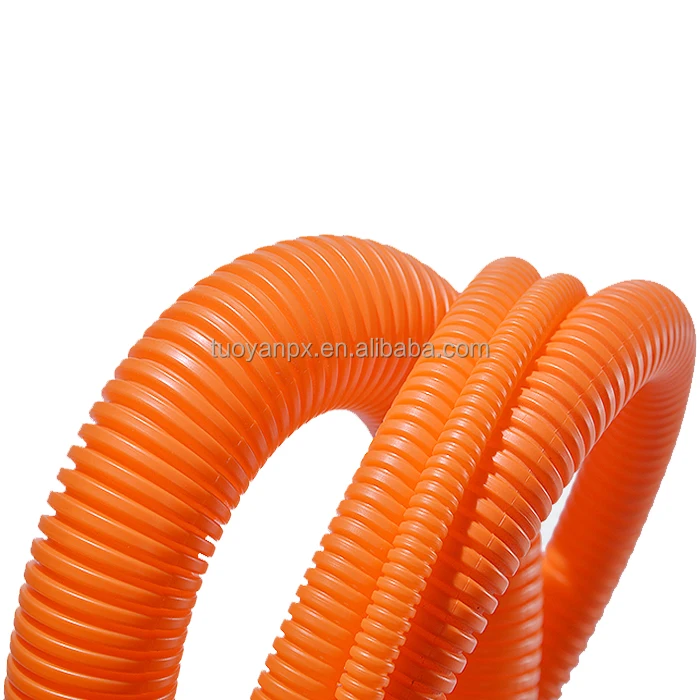 Customizable specifications Flexible Orange Color PA6 Corrugated Wire Protection Insulation Tube