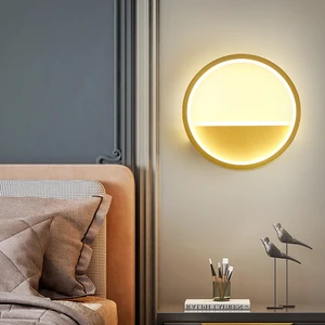 Hot Selling Modern Nordic Indoor Wall Lamp Black Gold Iron LED Light Source for Bedroom and Living Room Decoration