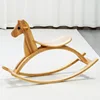 Oak log-colored rocking horse