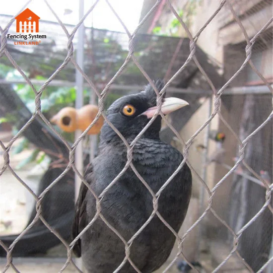 Bird Netting Zoo Enclosure Fence Tiger Cages Aviary Fencing Flexible Stainless Steel Cable Mesh