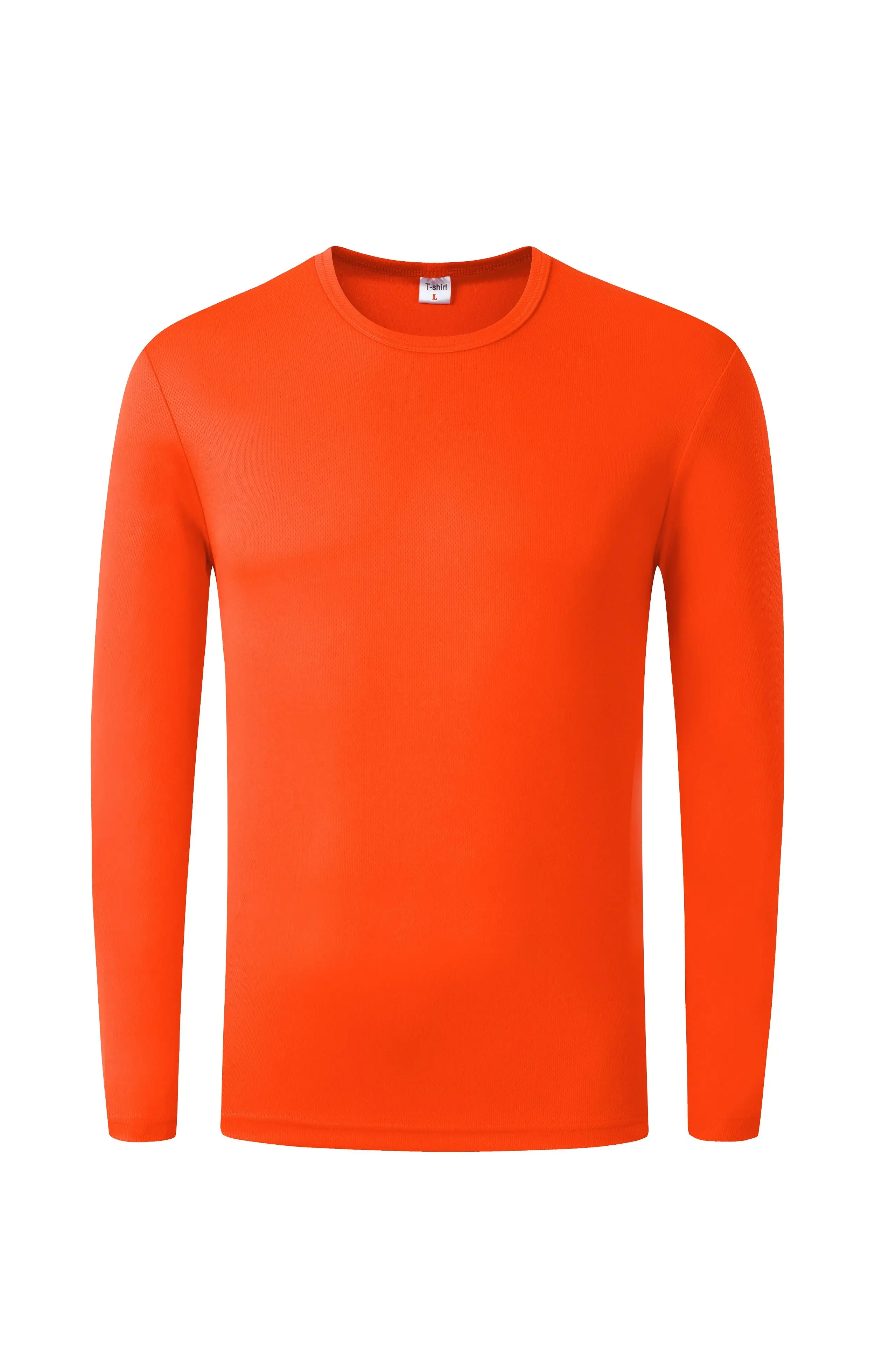 Wholesale Long Sleeve Polyester Blank Plain Men's Tshirts Custom Logo