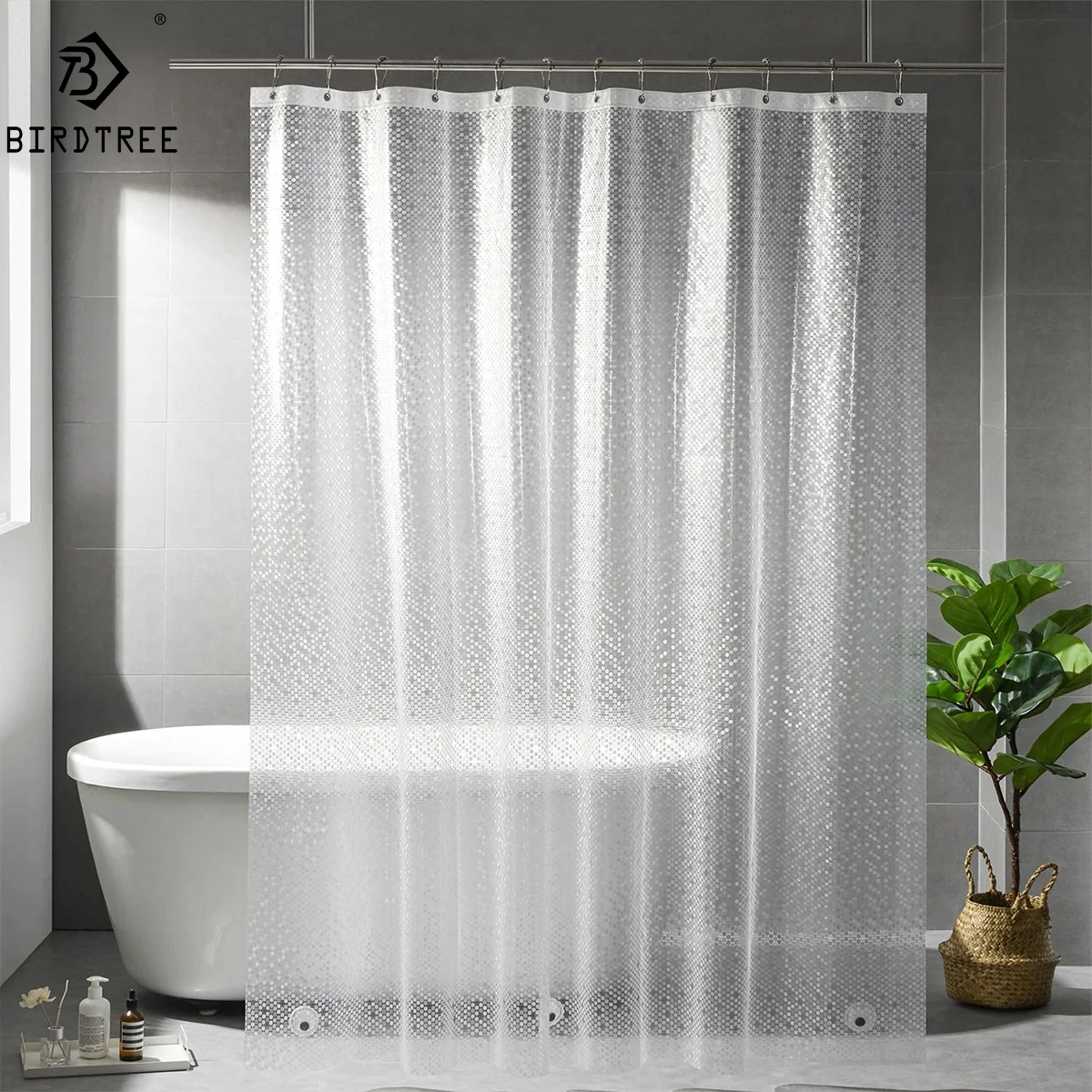 clear shower liner with magnets