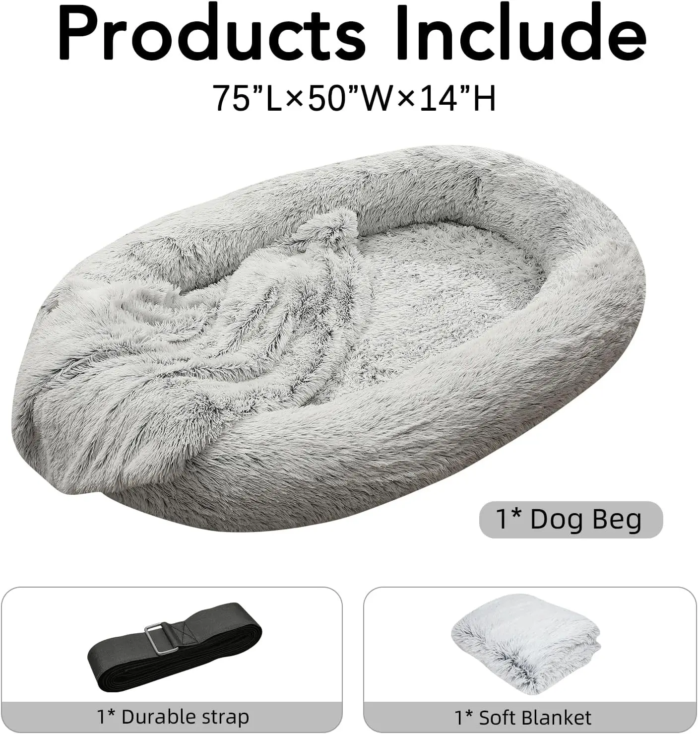 Large 75" * 50" * 14" Human Dog Bed Size Xxl Orthopedic Humansized