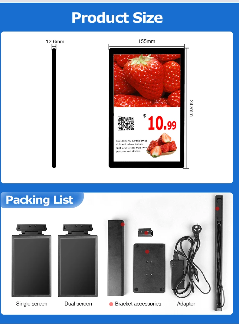 Wholesale Supermarket Vegetable and Fruit Price Display Screen