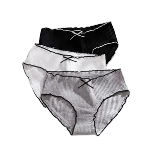 New Women's Panties Mid-Rise Boyshort Knitted Breathable Everyday 100% Cotton Solid Pattern Large Size