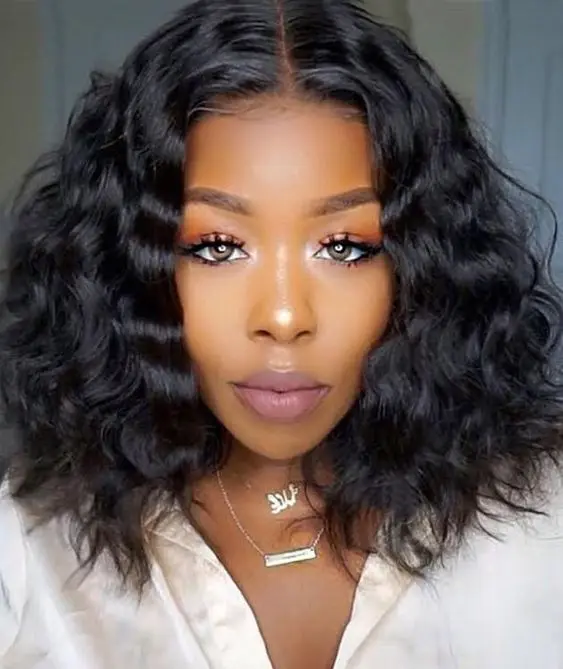 deep wave bob closure wig