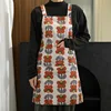 Red flower (do not wipe hands) overalls