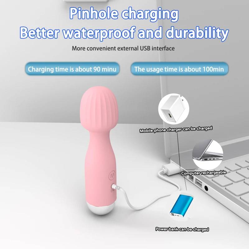 Multiple vibration modes and control interface on G-Spot wand vibrator